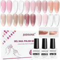 JODSONE 10 Colors Builder Nail Gel Polish Set with Base Coat and Top Coat No Wiping for Nails Strengthener Hard Nail Extension Gel LED Nail Lamp Cured