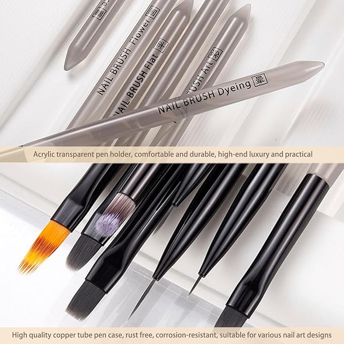Ombre Nail Brush (Oblique), Gradient Nail Art Brushes, Gel Nail Polish Brush, Nail Art Design Painting Tools for Salon & Home, Nail Artists & DIY Enthusiasts