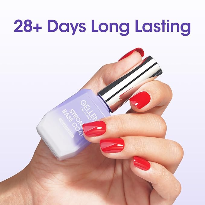 GELLEN Gel Base Coat, 18ml No Sanding Needed Clear Gel Nail Polish, Nail Salon Manicure Nail Base Coat Polish, Gift for Women