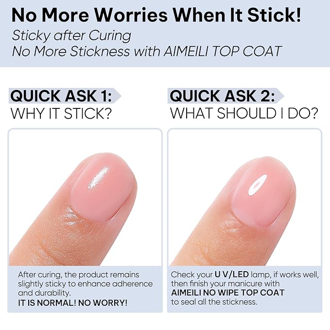 AIMEILI Builder Nail Gel Rubber Base Top Coat Kit 3pcs, Hema Free, Cruelty Free, Vegan, Clear High Gloss Gel Nail Polish Long Lasting Nail Art