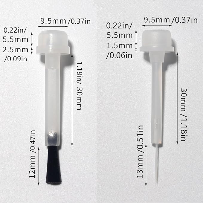 20pcs Nail Polish Brush Replacement, Disposable Nail Polish Brushes 2 Style Dip Powder Brush Liquid Replacement Brushes Nail Polish Bottles Brush for Nail Art