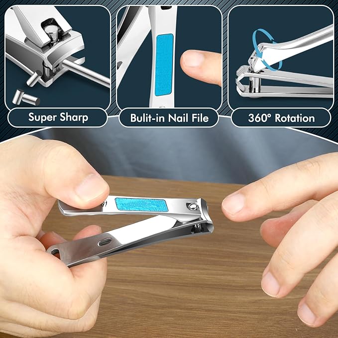 German Nail Clippers for Thick Ingrown Nail for Men, Heavy Duty Large Toenail Clippers for Thick Nails for Seniors, Super Sharp Ingrown Toe Nail Clippers with Long Handle, Gift Idea