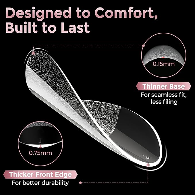 Almond Nail Tips: 240pcs Pointed Almond Soft Gel Nail Tips, Pre-shape Short Nails, Half Matte Full Cover Clear Acrylic Fake Press On Nails for Nail Extension Home Nail Art 12 Sizes Gelly Tips