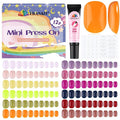 EBANKU 12 Pack Press on Nail, 288 Pieces Kids Short Glossy False Nails Short Full Cover Fake Nails for Girls with Nail Glue