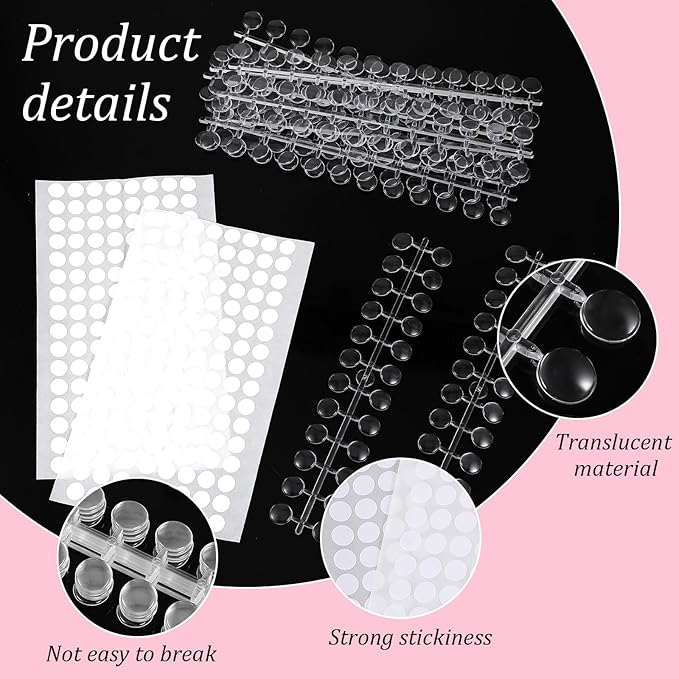 240pcs Nail Polish Swatch Dots, Round Transparent Nail Art Color Display Chart with Adhesive Sticker False Nail Display Tips Box-packed for Bottles Colorful Polish DIY Training Practicing Displaying