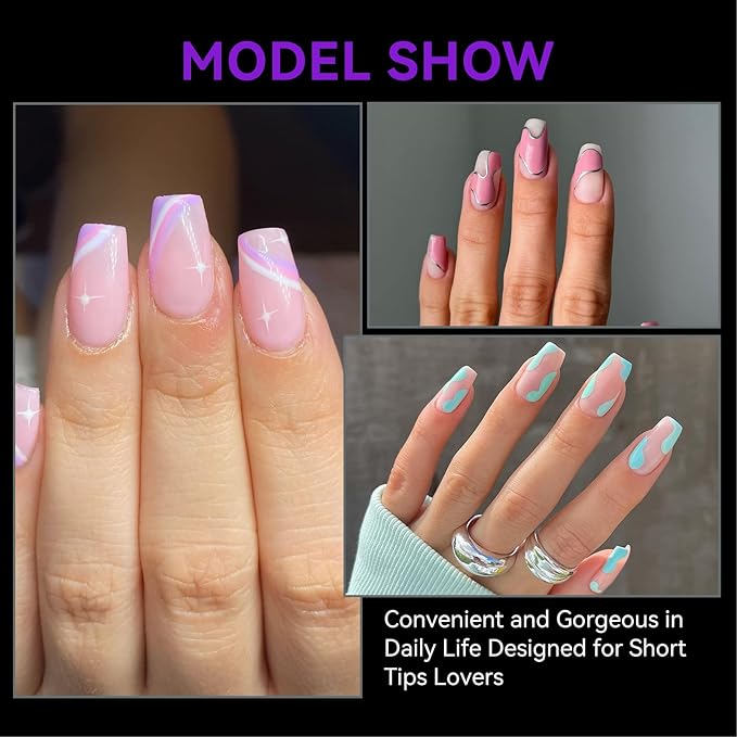 Gelike ec Short Coffin Nail Tips: 240PCS Soft Gel Tips for Nail Extensions Coffin Shaped Full Cover Nail Tips Pre Etched - PMMA Resin Clear False Nails Press on Nails 10 Sizes, SHORT COFFIN