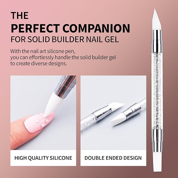 3D Gel Nail Art Kit-Nude Solid Builder Gel for Nails 3D Sculpting Carving Building Modeling Hard Extension for Beginner DIY Salon at Home Cured Needed