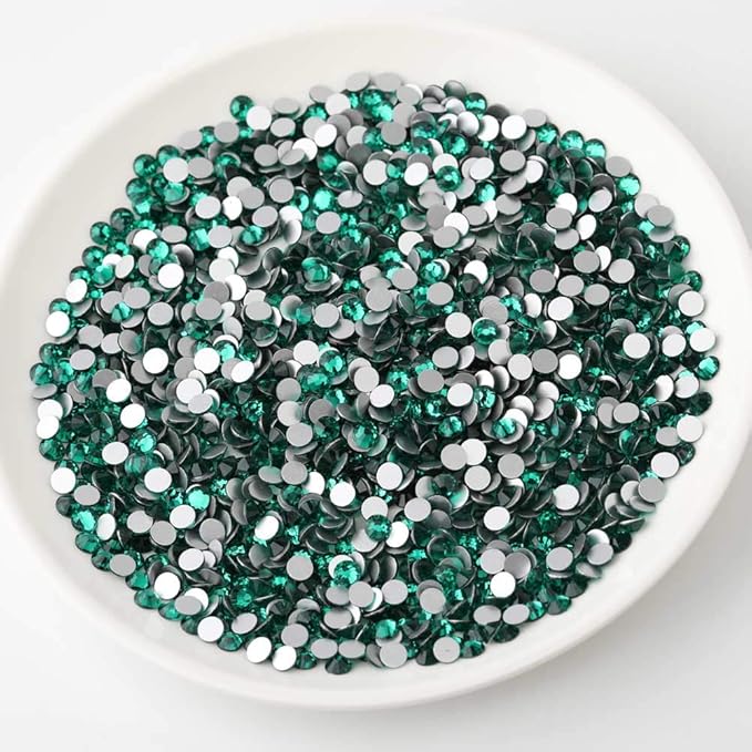 Beadsland 2880pcs Flat Back Crystal Rhinestones Round Gems for Nail Art and Craft Glue Fix, Blue Zircon, SS16,3.8-4.0mm