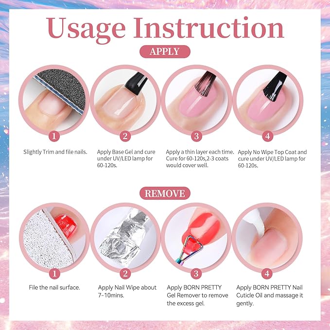 Born Pretty Pearl Gel Nail Polish Set 6 Colors Spring Summer Aurora Iridescent Shimmer Pearl Pink Purple White Mermaid Nail Drawing Gel Polish Shell Aurora Effect Nail Gels DIY Gift