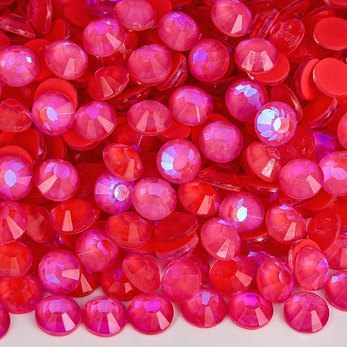 Blinginbox Flatback Rhinestones Round Gems, 288pcs Luminous Series Glass Stones Neon Gems Non Hotfix Crystal Rhinestones for Nail Charms Crafts Clothes Tumblers,Siam Luminous,SS30.