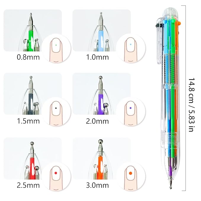 Nail Dotting Pen Nail Art 6 in 1 Dotting Tools in Ballpoint Pen Design Nail Art Kit, Nail Art Tip Dot Paint Manicure Kit, Stylus for Watercolor Paper, Tracing Paper-NAT259