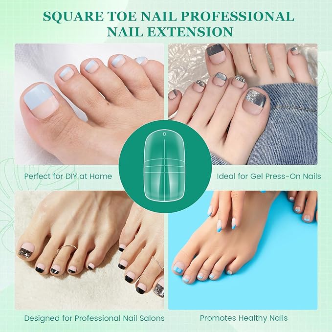300PCS Polygel Nail Forms for Toes, Reusable Dual Forms for Poly Extension, Full Cover Molds for Acrylic Toenails Pedicure, DIY Nail Art at Home, Tonenails Builder Gel Forms
