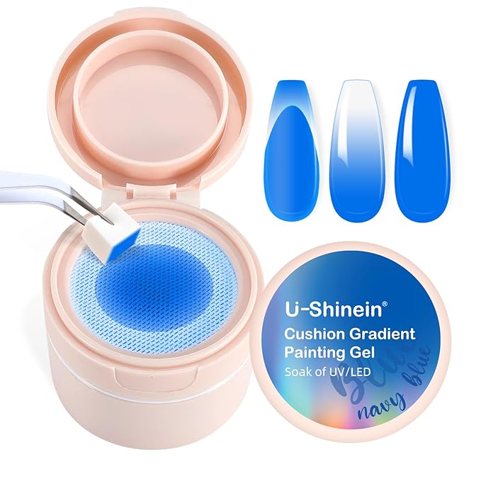 Cushion Gradient Painting Gel, Ombre Nails Aura Nails Full Coverage Precise Control of Each Dip Matte Effect Non-Wipe Long Lasting French Manicure Soak Off UV LED DIY Nail Art (010)