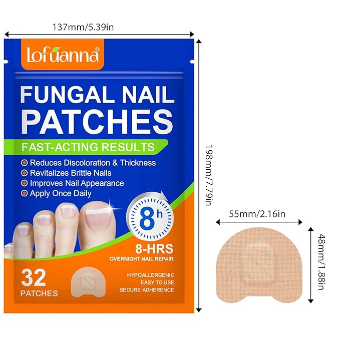 Extra Strength Toenail Treatment - 64 Pcs Nighttime Nail Patches, Overnight Toe Nail Treatments for Damaged Nails Foot Nails Repair and Care, 8-Hour Restores Healthy Appearance