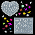 2 Pcs Star Silicone Nail Art Molds for Women Resin Nail Design