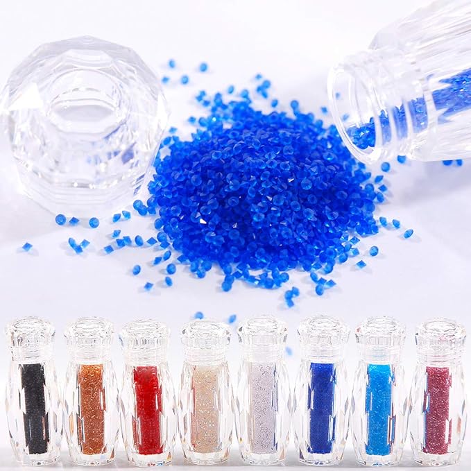 24000Pcs Of Mini Glitter Caviar Micro Crystal Beads 3D Nail Art Rhinestone Decorations DIY Manicure Accessories (diamond)