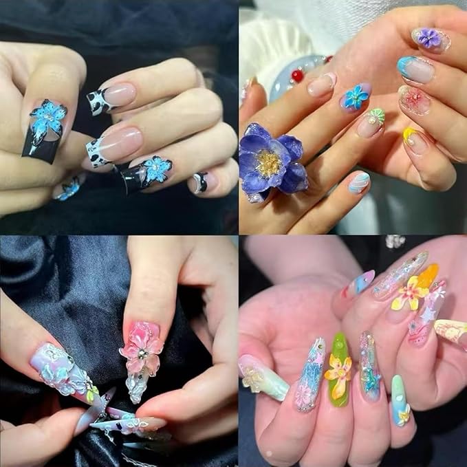 2 Pcs Flower Silicone Nail Art Molds for Women Resin Nail Design