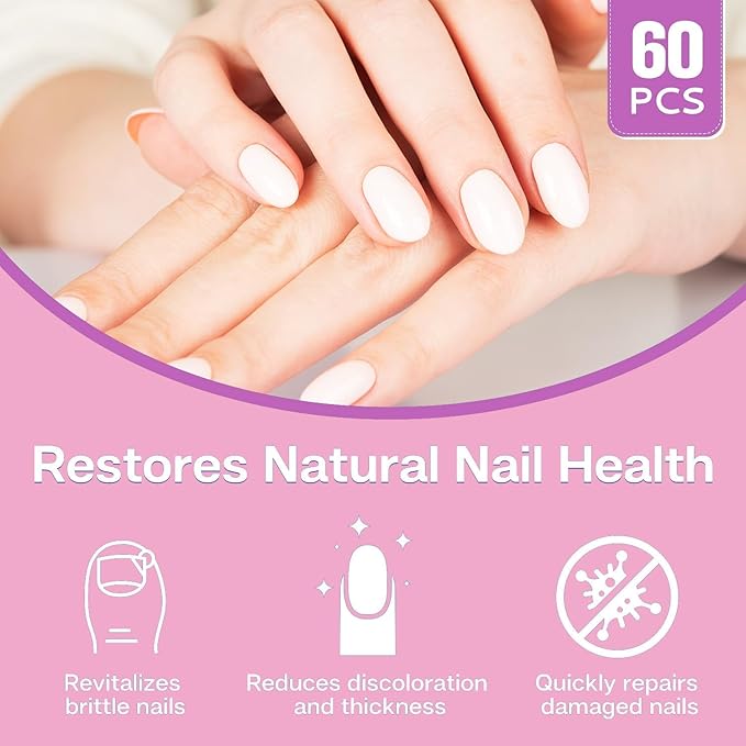 Nail Patches - Toenail Care for Toenail Fingernails - 8-Hour Nightime Nail Renewal - 60 PCS