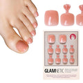 Glamnetic Press On Toenails - Sheer Peach | Natural Peach Semi-Transparent Fake Toe Nails with a Glossy Finish | 16 Sizes - 32 Toe Nail Kit with Glue