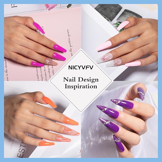 38 PCS Gel Nail Set, 32 Colors Gel Polish Set Neon Pastel Shades, with Gold Silver Glitter and Glossy Matte Top Coat, Base Coat Builder gel, for Women Gift Kit