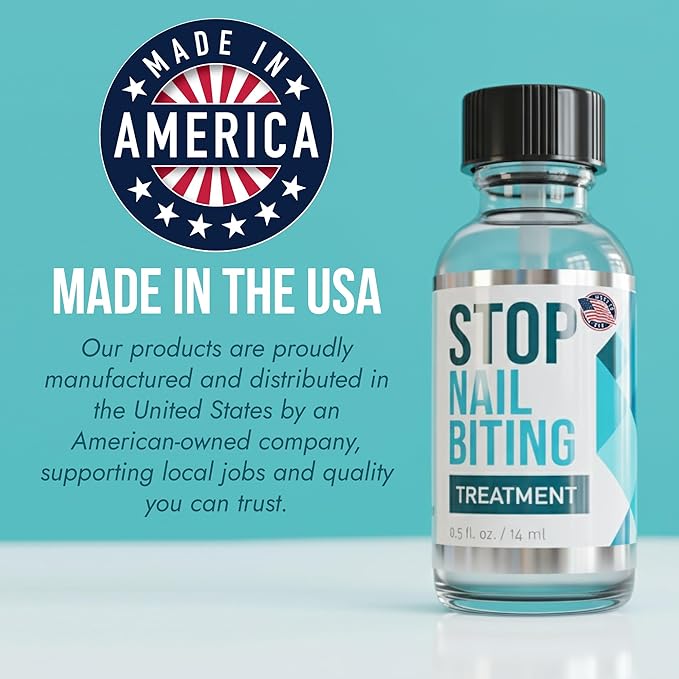 Stop Nail Biting Treatment - Clear, Bitter-Tasting Nail Polish To Stop Nail-Biting - Easy To Apply and Safe For Children - Nail Strengthener Solution - Nail Care for Healthy Nail Growth (3x0.5 fl oz)