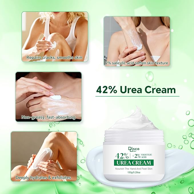 Professional 42% Urea Cream for Feet, Intense Moisturizer for Extremely Dry, Cracked Heels & Rough Skin, Callus Remover, Foot Softener Treatment, Safe Cracked Heel Repair (1)