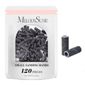 MelodySusie 120 Pcs Nail Drill Bits Small Sanding Bands for 3.1mm Mandrel Bit, 180 Fine Grit Nail File for Acrylic Nails Gel Manicures and Pedicure, Black (Only Sanding Bands)
