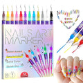 Nail Art Pens Set 12 Colors Nail Art Markers, Polish Pen for 3D Nail Art, Drawing Painting Liner Brush for DIY Nail Art Beauty Adorn Manicure Tool (N1)