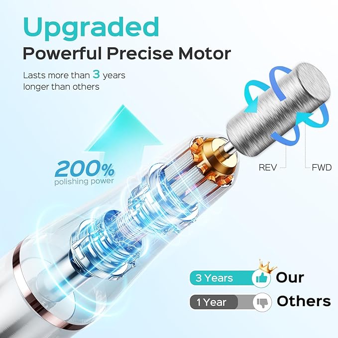 Cordless Electric Nail Drill File: COSLUS Nail Drill Machine with Stepless Speed Knob for Acrylic Gel Dip Powder Polish, Professional Portable Manicure Pedicure Kit Rechargeable for Home Salon Use