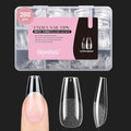 Beetles Gel Nail Tips 288 Pcs Medium Coffin Etch X Nail Tips 12 Sizes Half Matte Press On Nails Full Cover False Nails for Nail Extensions Friendly for Beginner Women