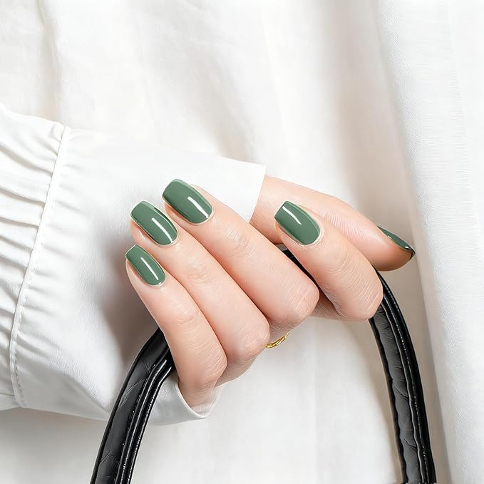 MEGIOR Sage Green Gel Nail Polish 0.5 Fl Oz Green Soak Off UV LED Lamp Light Cure Gel Polish Kit for Salon and Nail Art Starter Manicure DIY at Home