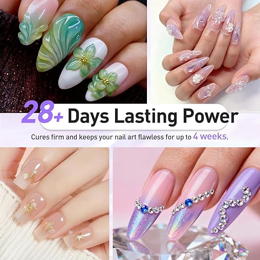 3D Nail Sculpting Gel 20g– Professional Carving & Shaping Gel for Nail Art, Rhinestones & Charms, Compatible with Chrome Powder Effects, Long-Lasting UV/LED Cure Formula