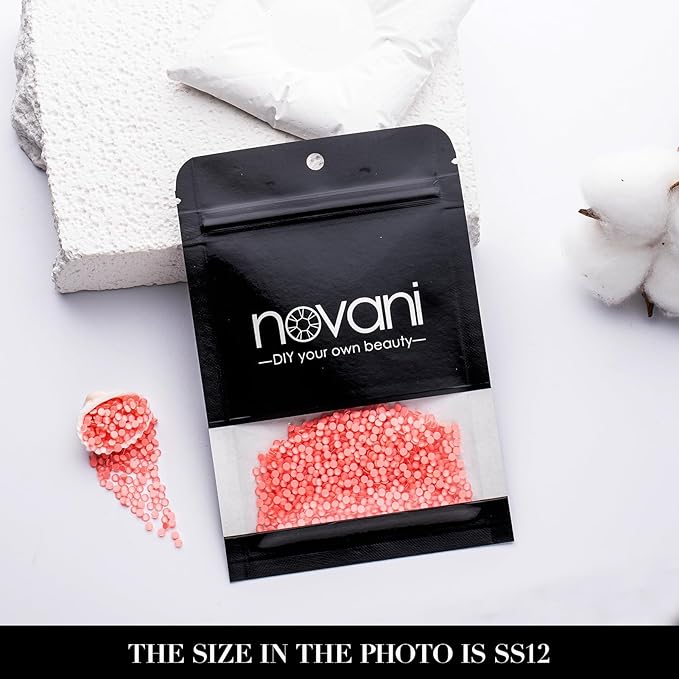 Novani 3000 Pieces Flatback Rhinestones Glass Round Gems Mocha Lt.red Crystals for Nail Art DIY Crafts Clothes Shoes,SS12,3.0-3.2mm