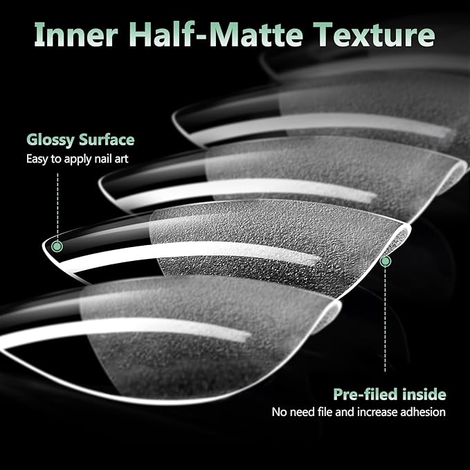 Short Almond Nail Tips, 15 Sizes 240 PCS Clear Acrylic Soft Fake Nails Gel Nail Tips, Full Cover Pre-Shaped Matte Long Lasting Press on Nails Extension for DIY Beginners & Salon Manicure