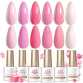 BORN PRETTY Pink Gel Nail Polish Set 6 Colors Sweet Nude Baby Light Pink Soak Off U v Gel Polish Kit for Salon Manicure and Nail Art DIY at Home