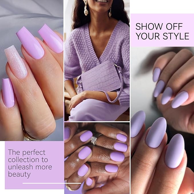 gelike ec Gel Nail Polish Lavender Color Long Lasting for Creative Manicure Artists 16ml Natural Purple - Soft Romantic Shade for Spring Collections with Smooth Brush
