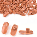 MEKK 200PCS Replacement False Nail Tips for Nail Practice Hand,Refill Nail Tips for Practice Hand & DIY Nail Art-Brown