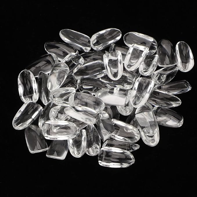 Dioche 50pcs Clear Glass Nail Polish Gel Color Display Card, Clear Glass Nail Art Color Display Tips for DIY Manicure Salon, Glass Exquisite Nail Decoration for Women, Wholesale Business