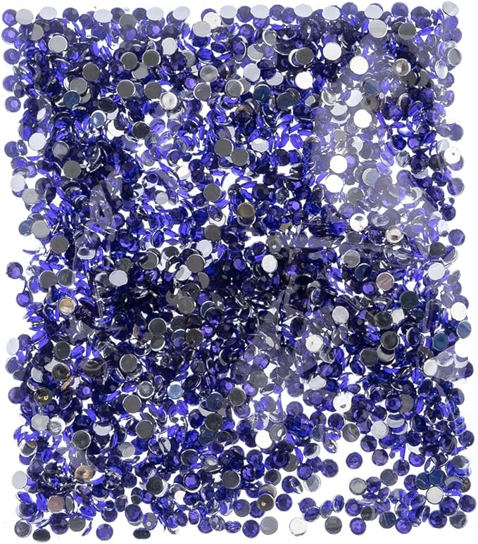 John Bead 2000 Pieces 4mm (SS16), Purple, Acrylic Round Flat Back Rhinestones for Jewelry Making, DIY Crafts, Nail Art, Face Makeup, Clothes
