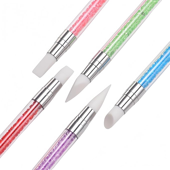 12PCS Professional Nail Art Brush Set,Liner Brushes,Acrylic & Gel Nail Extension Brush,Dual-Ended Silicone Nail Sculpture Dotting Pen Tools,Brush&Picker 2 IN 1 Design for Manicure,Home Salon Kit