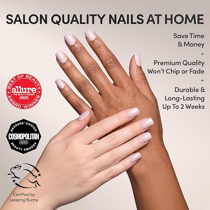 Valentines Day Glamnetic Press On Nails - Pinky Promise | Glossy, Velvet, Short Squoval Nails, Salon Quality | 15 Sizes - 30 Nail Kit with Glue
