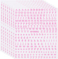 PATIKIL Letter Nail Stickers, 8 Sheet 3D Self-Adhesive English Letter Nail Decals Small Alphabet Art Sticker Metallic Fluorescence Design Manicure for Women DIY Decor, Rose Red