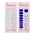 Dashing Diva Gloss Nail Strips Bundle - The Blue Blossom Collection - June Bloom & Flor Azul - UV Free, Chip Resistant, Long Lasting Gel Stickers - Contains 2 Sets