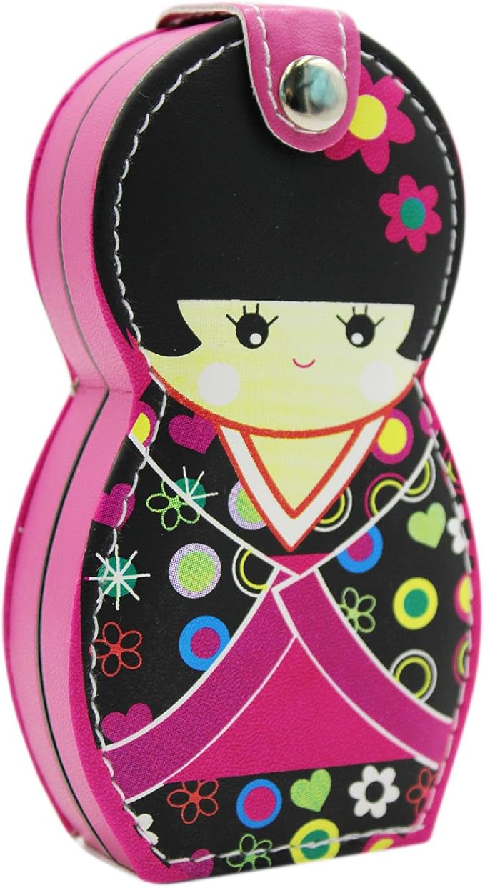 Aibearty Adorable Russian Doll Pattern Stainless Nail Clippers Set of 6Pcs, Professional Grooming Kit, Nail Tools with Luxurious Travel Case