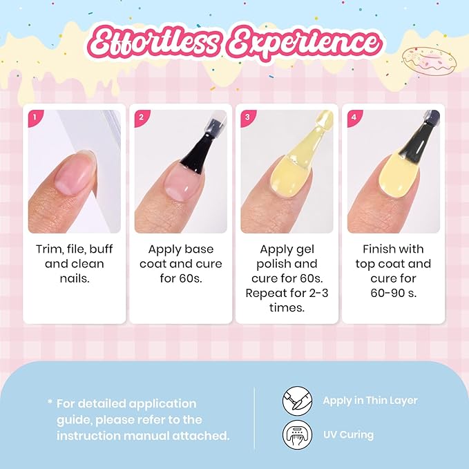 Beetles Butter Yellow Gel Nail Polish - Butter Morning Pastel Yellow Gel Nail Polish, Same Color Same Bottle, Soak Off UV LED Lamp Pastel Nails Art, Long-Lasting Manicure Salon DIY Home Spring Nails