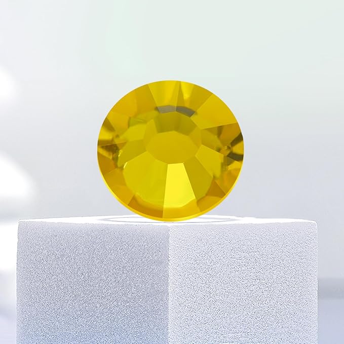 Flatback Rhinestones Bulk, 14400PCS Citrine Rhinestones for Clothes DIY Decoration Crafts, Citrine, SS20, 4.6-4.8mm