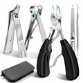 Toenail Clippers for Seniors Thick Toenails Angled Head Large Toe Nail Clippers Heavy Duty Ingrown Toenail Clippers with Wide Jaw Slanted Nail Trimmer Cutter