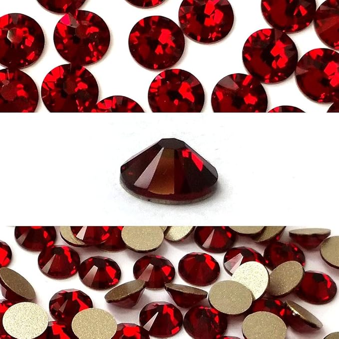 SIAM (208) dark red Austrian Crystal Austria 2058 Xilion Rose 5ss 1.8mm crystal flatback No-Hotfix rhinestones ss5 nail art 144 pcs (1 gross) from Mychobos (Crystal-Wholesale) diy