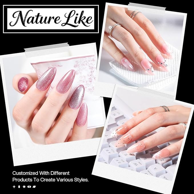 Medium Almond Nail Tips: Natural Like Real Nails, 12 Sizes Soft Gel Press Ons Fit 90% Nails, 50% Less Prep, Clear Pre-Shaped Fake Nails for Salon & Home DIY (312pcs)