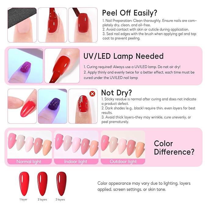 COSCELIA 40pcs Gel Nail Polish Set, 35 Colors Nail Gel polish with 5 Bottles Base and Top Coat White Brown Black Nude Red Orange Winter Spring Colors Nail Art Valentines Day Gifts for Women Girls